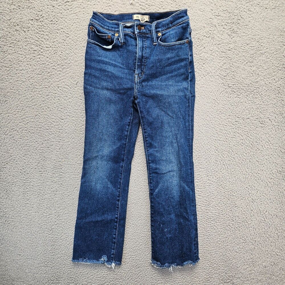 Madewell Jeans Womens Size 25 Blue Denim Cali Demi-Boot Raw Hem